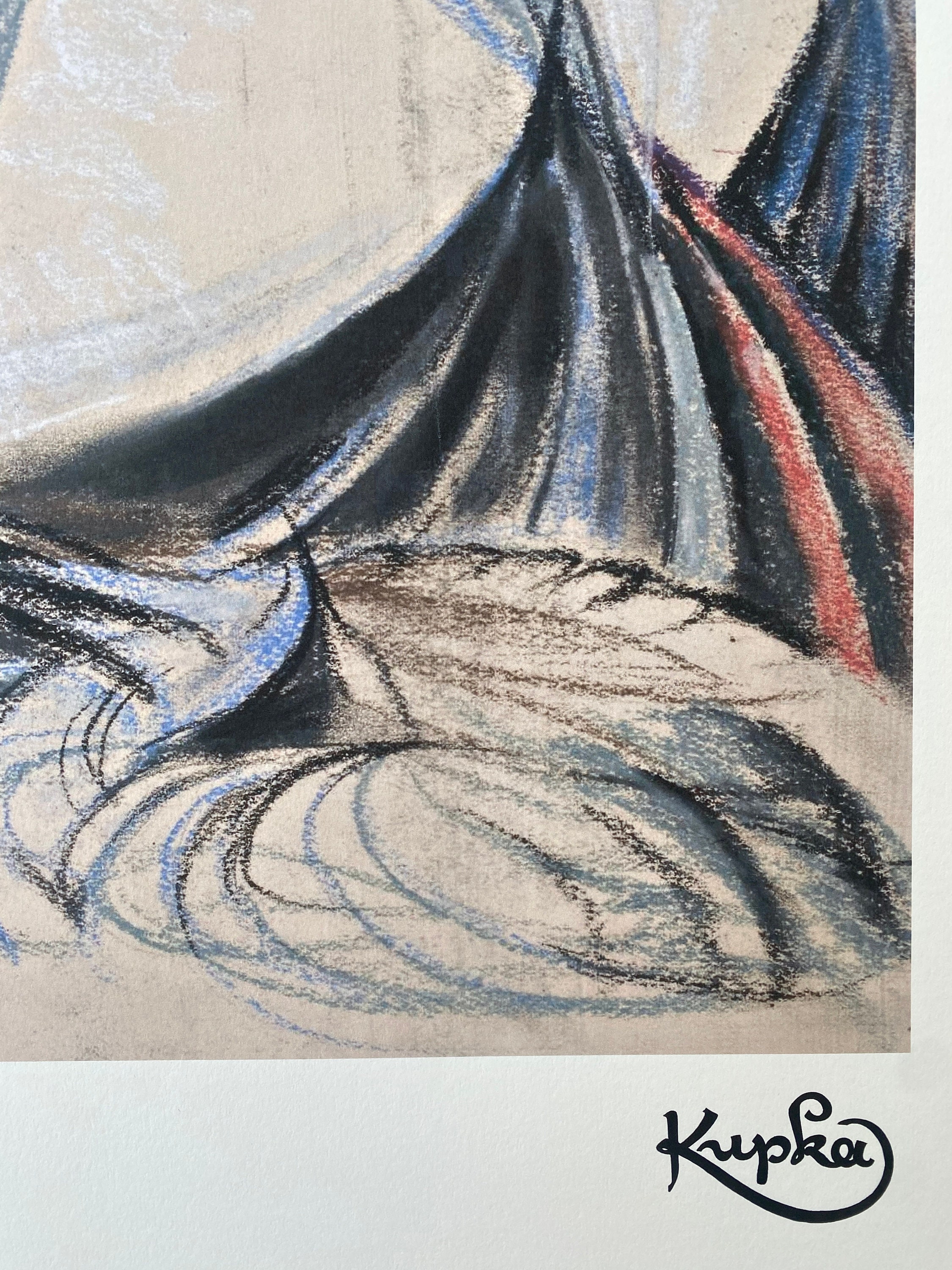 フランティシェク・クプカ抽象リトグラフ：サイン入り認定壁