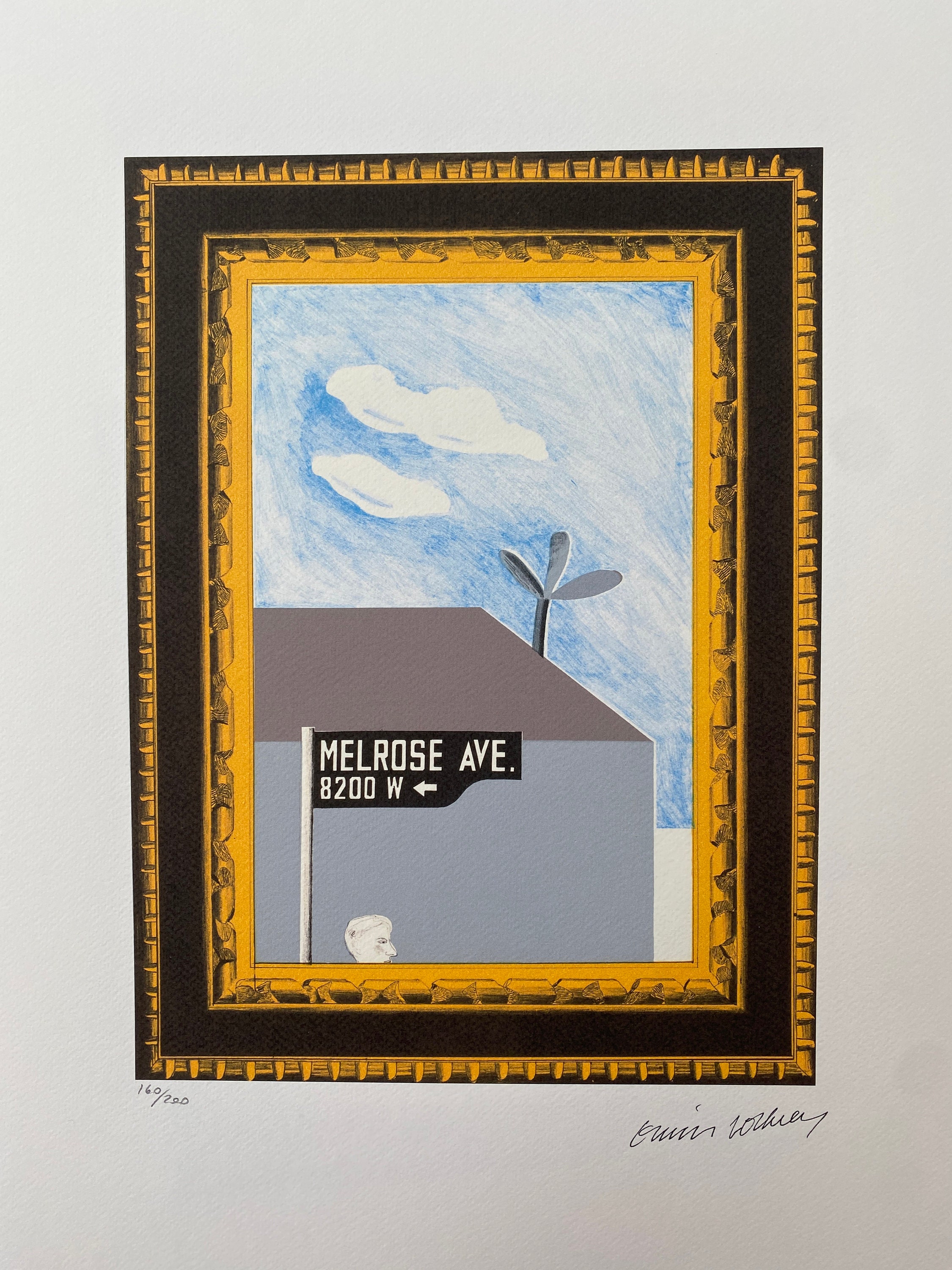 David Hockney Melrose Avenue Lithograph: Signed Pop Art Print