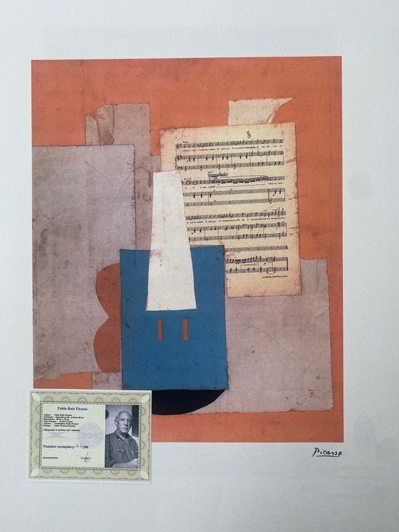 PABLO、VIOLIN、希少画集画、新品高級額、額装付、状態良好 Pablo Picasso 