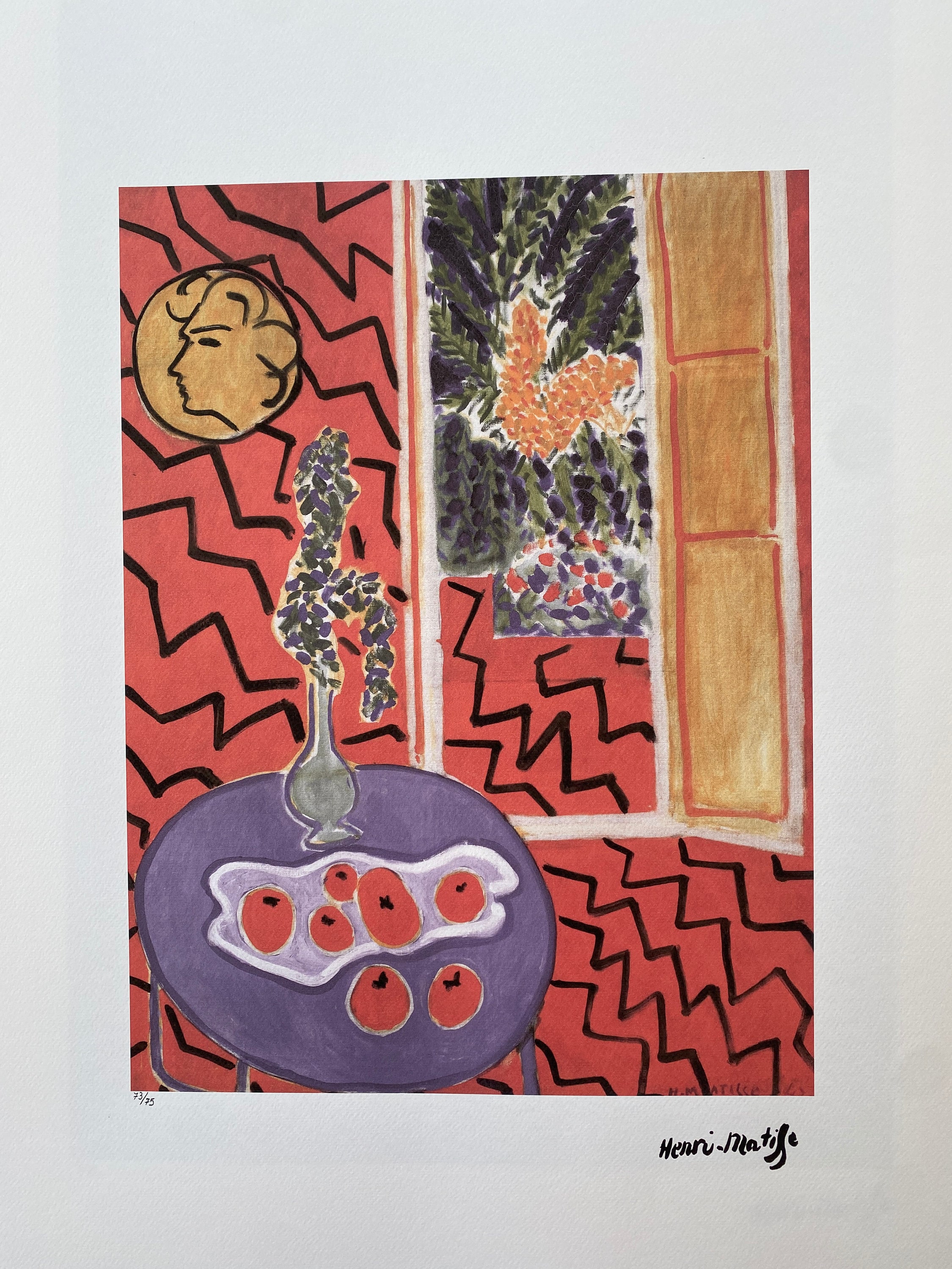 Henri Matisse Lithograph: Red Interior Still Life, 1947, Signed