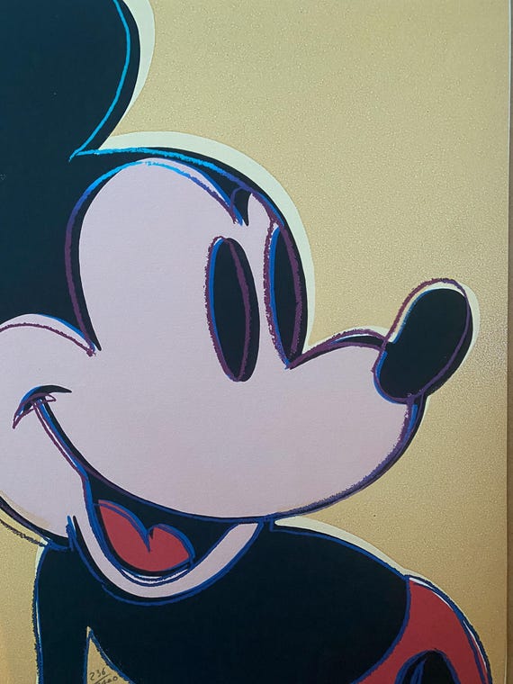 アンディ・ウォーホル「ミッキーマウス」リトグラフ、証明書、サイン