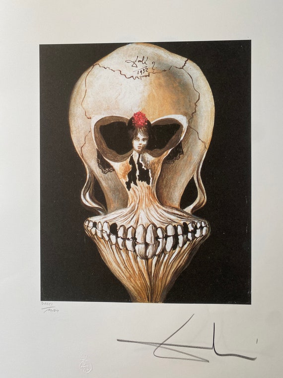 Salvador Dalí Ballerina in a Death's Head Lithograph: Signed