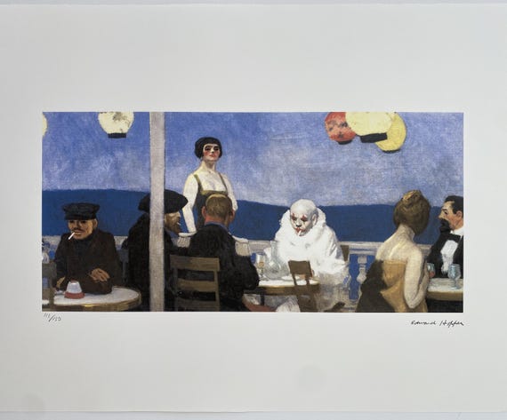 Edward Hopper – Peinture murale Soir Bleu (1914) – Impressions sur toile – 101,6 x 152,4 cm