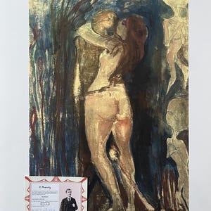 Edvard Munch "Morte e Vida" Litografia, Certificado, Assinado, Top! Arte de Parede, Pop Art depois