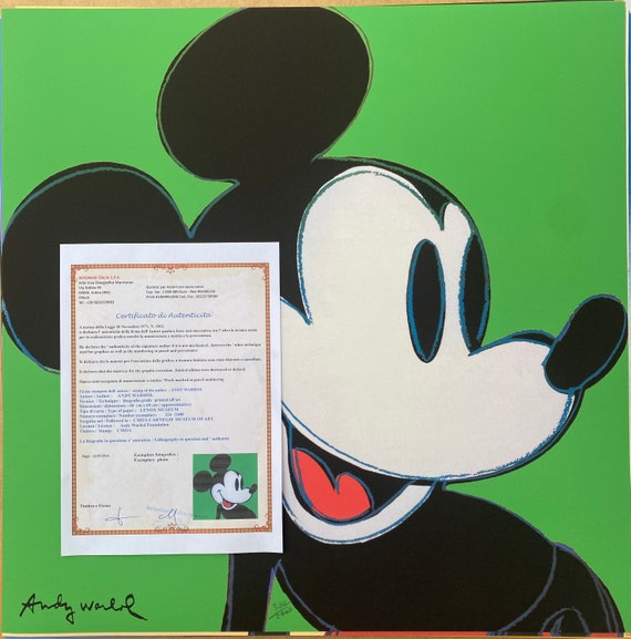 アンディ・ウォーホル CMOA「ミッキー」リトグラフ、証明書