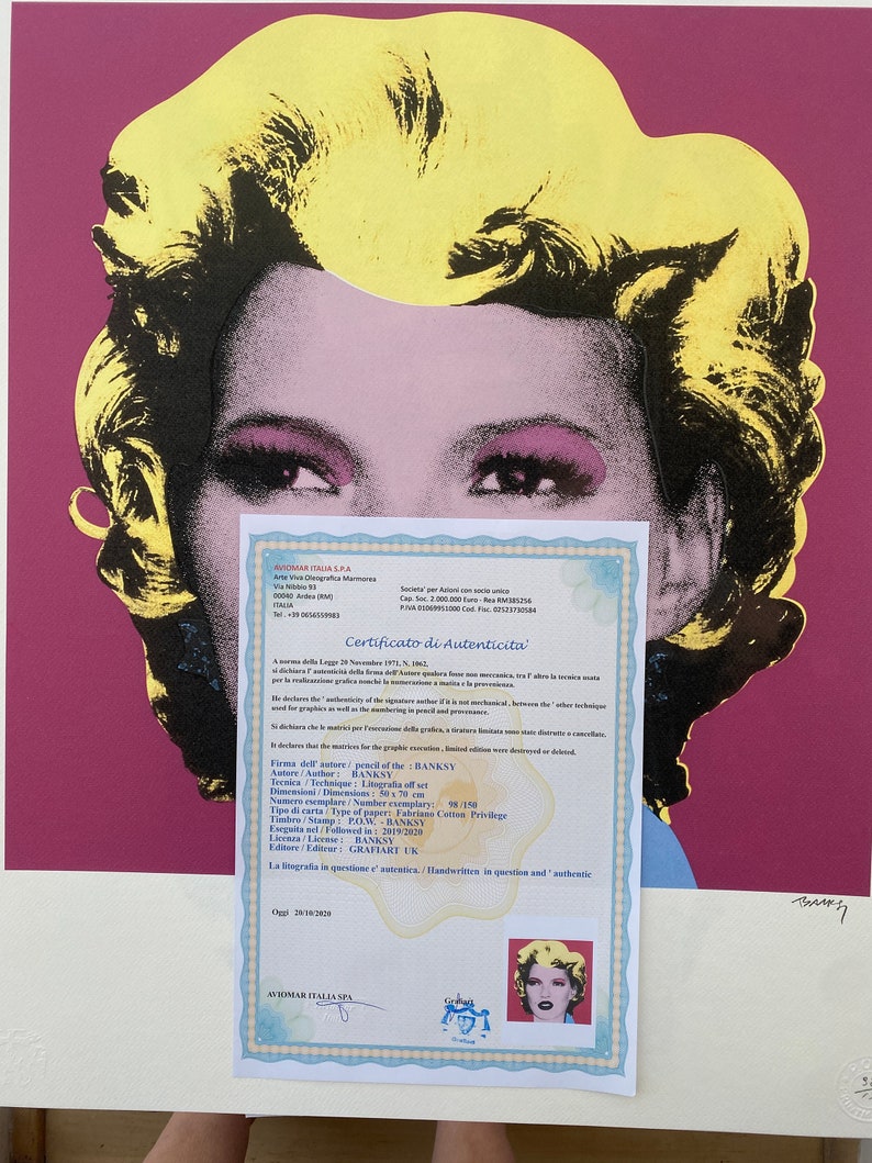 Banksy "kate Moss " Lithograph, Certificate, Signed, Top! Wall Art, Pop