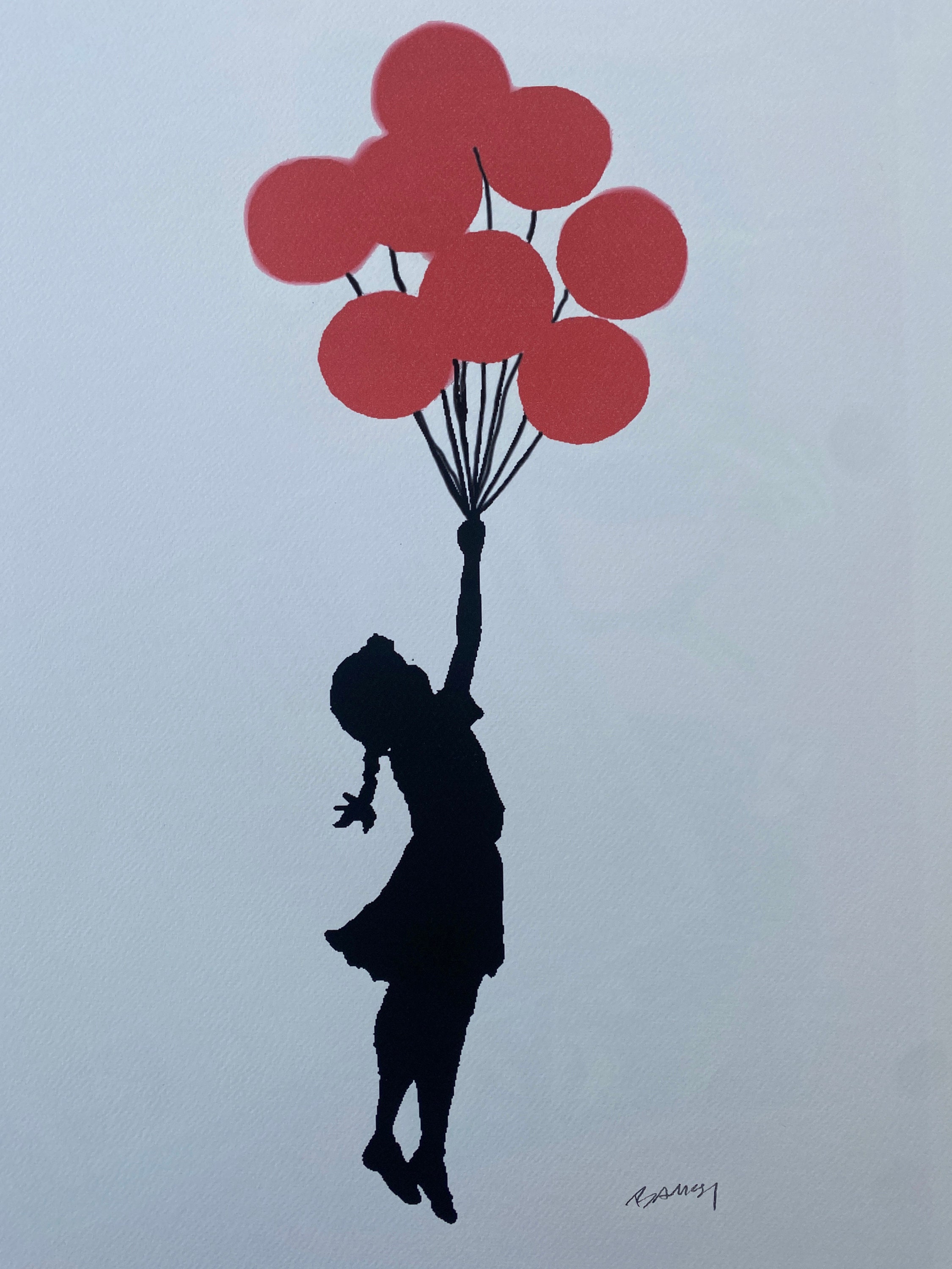 専用banksy フライングバルーンガール　RED ver. Amazon | Banksy フライングバルーンガール RED ver. | 風船