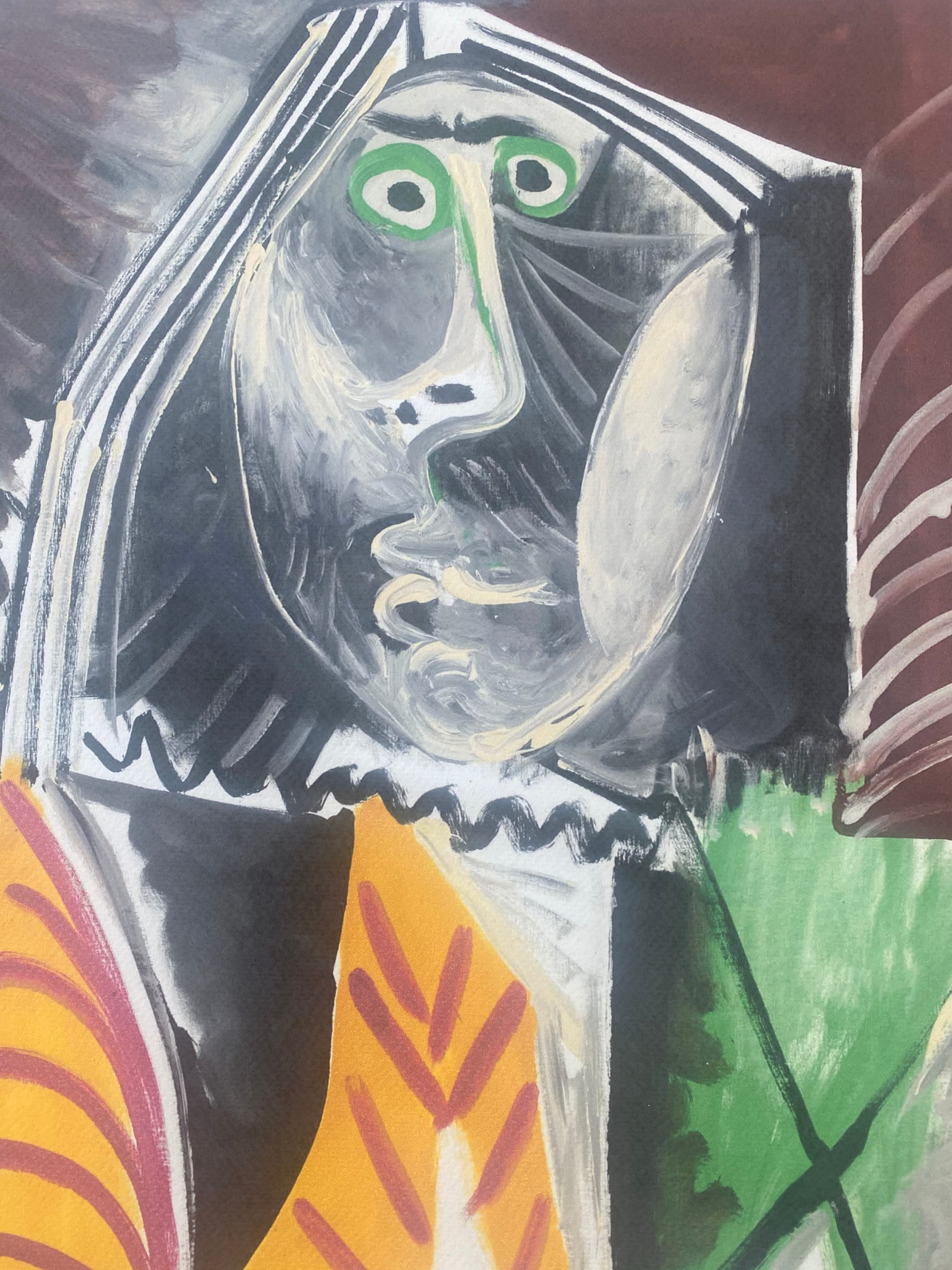 ピカソ　リトグラフ　手書きナンバー入り　絵 パブロ・ピカソ「マンドリンを持つ少女」サイン入り・手書き番号