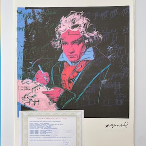 Andy Warhol Leo Castelli &quot;Beethoven  &quot; Lithograph, Certificate, Signed, Top! Wall Art, Pop Art  after