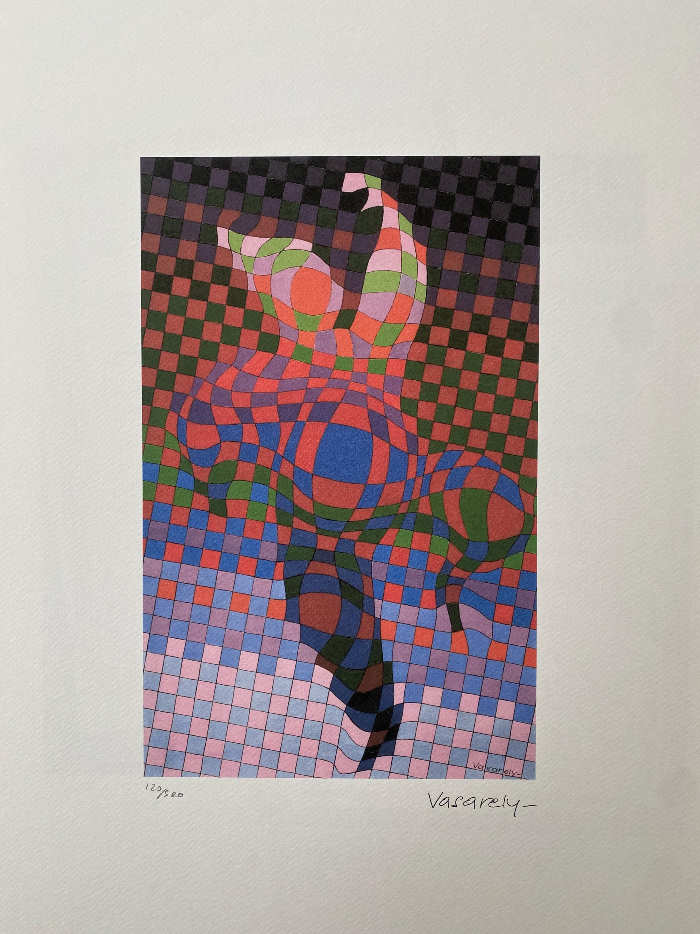 VASARELY、ベラトリックス＝PYR、希少画集画、新品額装付 Victor Vasarely 