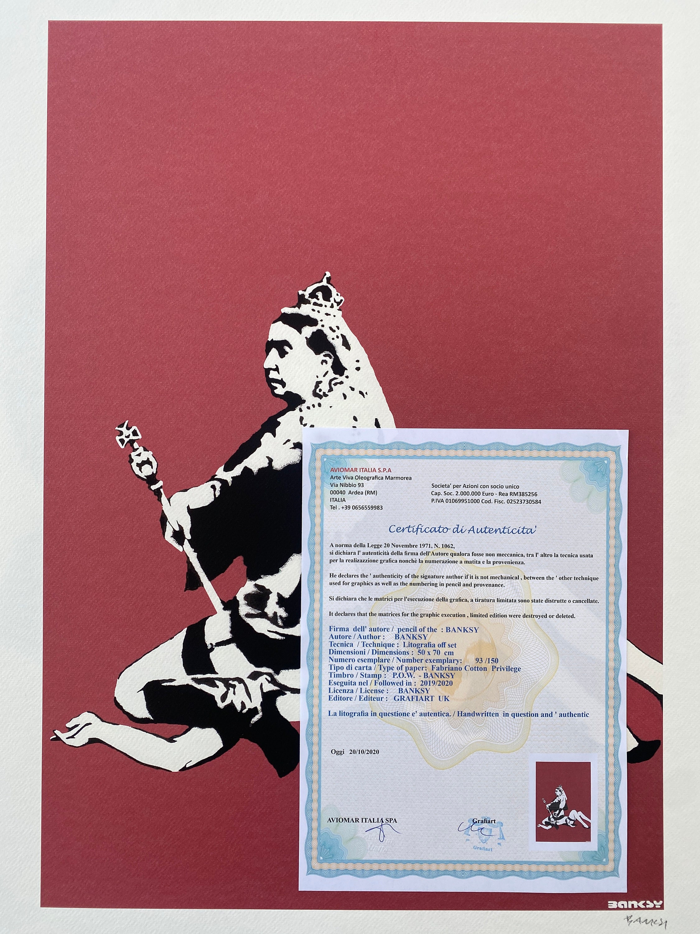 Banksy（バンクシー）- Girl and Balloon、Pest ControlのCOA