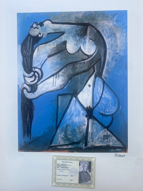 ピカソ ヌード リトグラフ、1952年、ポップアート、署名入り、証明書