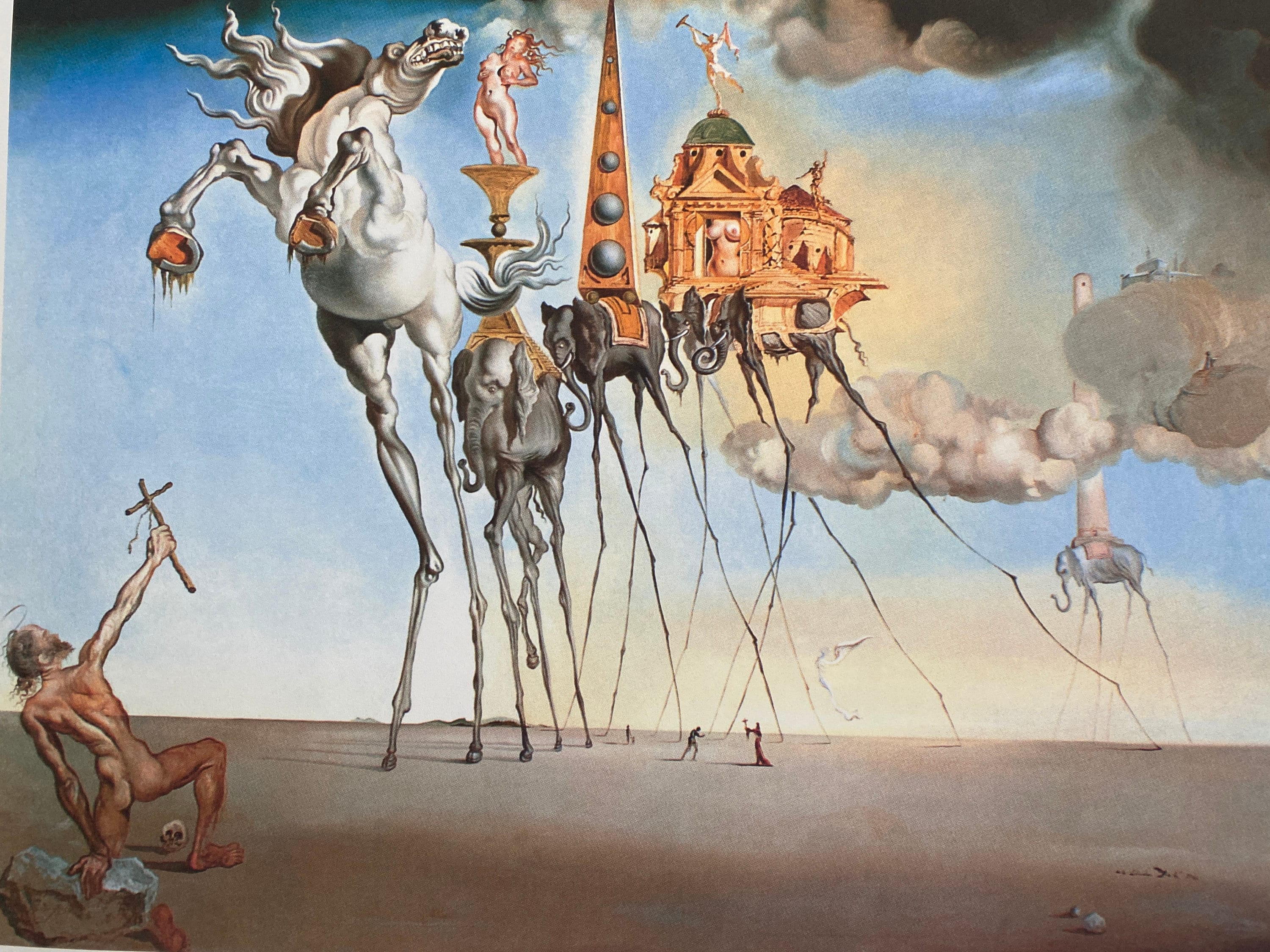 サルバドール・ダリ「聖アントニウスの誘惑」リトグラフ、署名入り