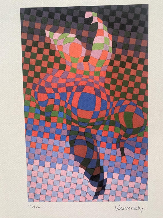 VASARELY、ベラトリックス＝PYR、希少画集画、新品額装付 Victor Vasarely 