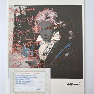 Andy Warhol Leo Castelli &quot;BEETHOVEN  &quot; Lithograph, Certificate, Signed, Top! Wall Art, Pop Art  after