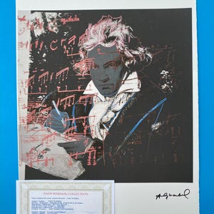 Andy Warhol Leo Castelli &quot;Beethoven  &quot; Lithograph, Certificate, Signed, Top! Wall Art, Pop Art after