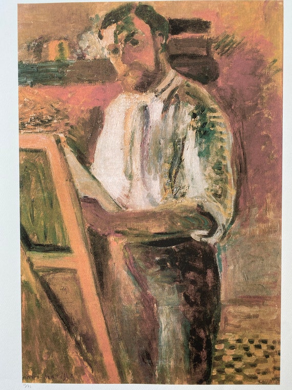 アンリ・マティスの自画像リトグラフ：署名入りポップアート