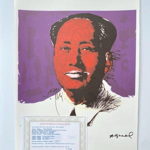 Andy Warhol Leo Castelli &quot;Mao  &quot; Lithograph, Certificate, Signed, Top! Wall Art, Pop Art   after