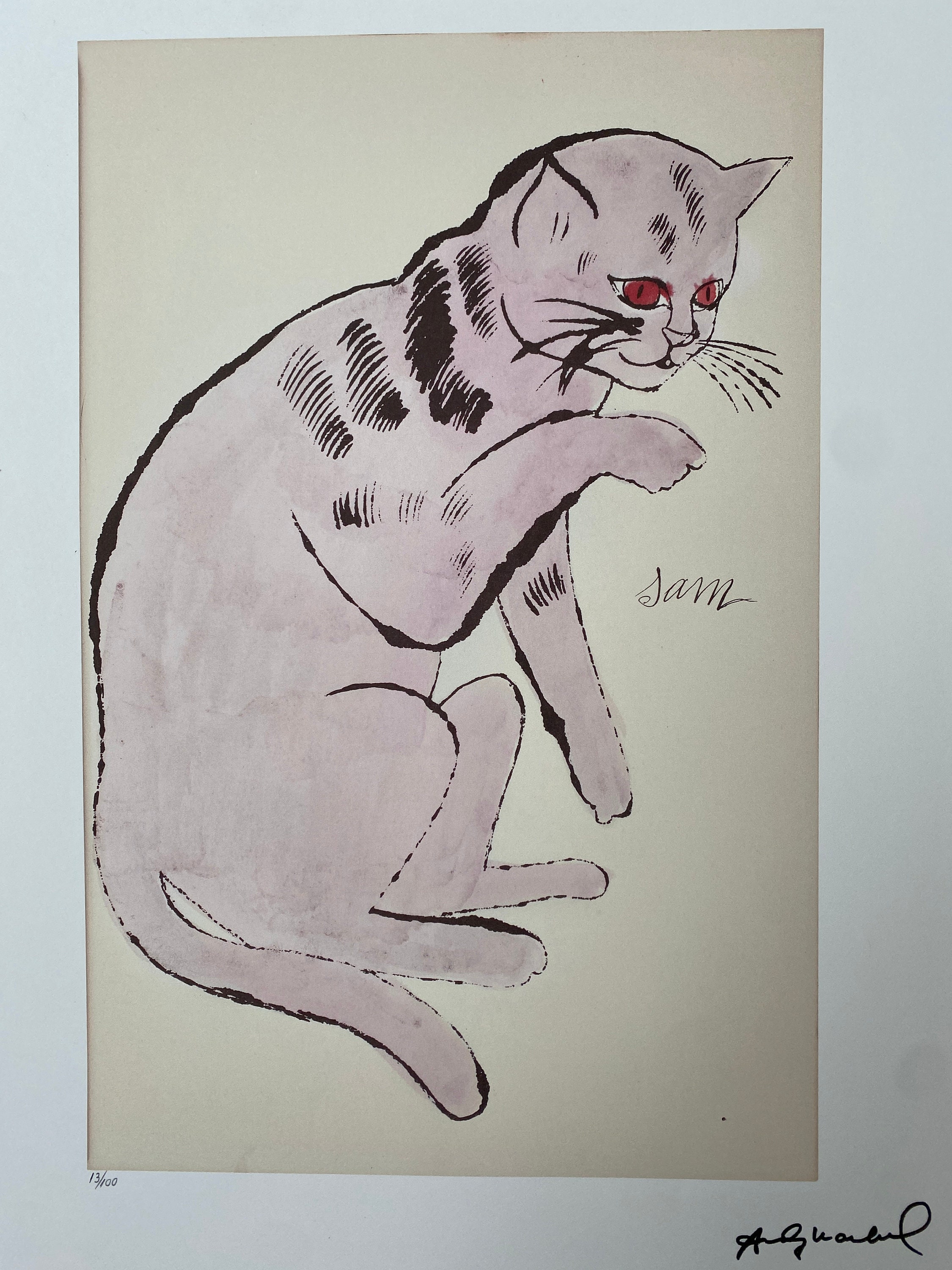 Andy Warhol Cat Signed - Etsy