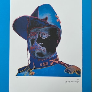 Andy Warhol Leo Castelli &quot;Teddy Roosevelt  &quot; Lithograph, Certificate, Signed, Top! Wall Art, Pop Art  after