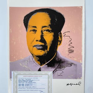 Andy Warhol Leo Castelli &quot;Mao  &quot; Lithograph, Certificate, Signed, Top! Wall Art, Pop Art   after