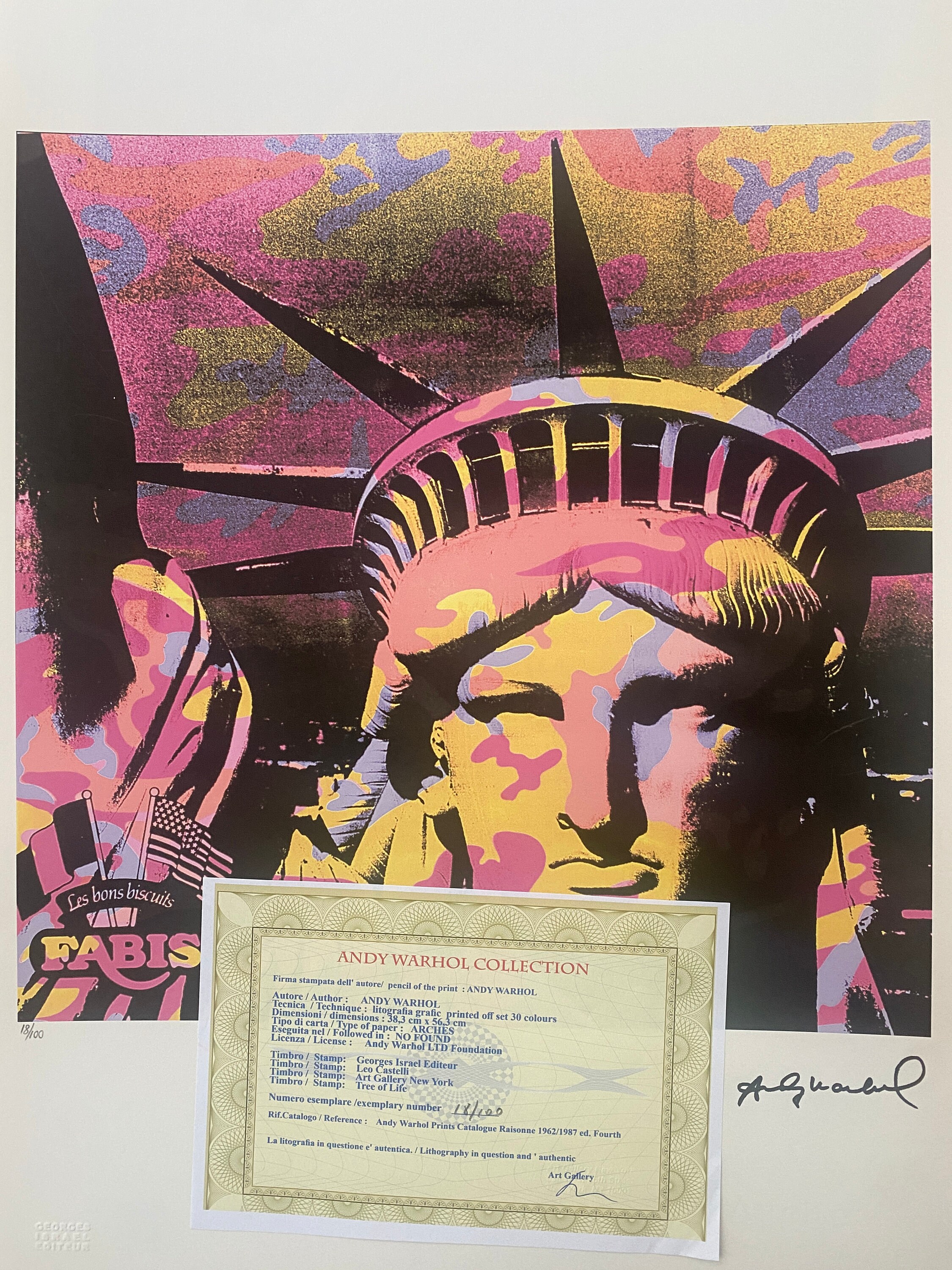 Andy Warhol Statue of Liberty Lithograph: Signed Pop Art Print - Etsy