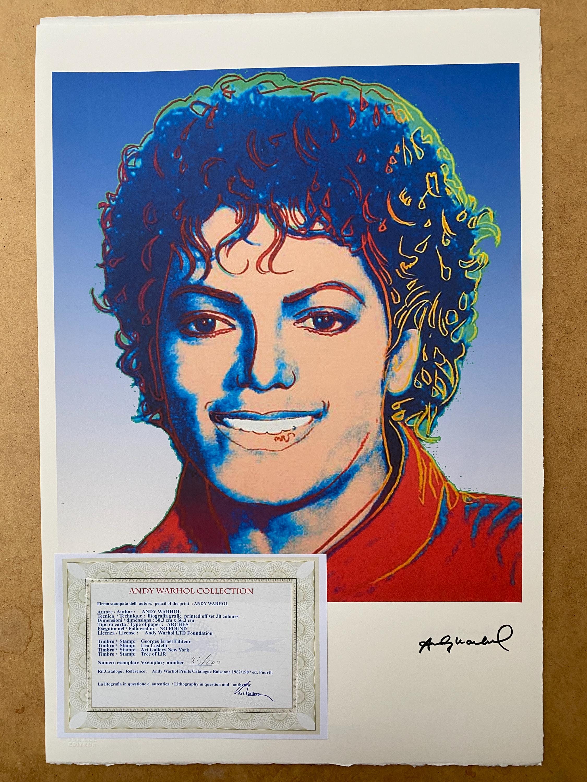アンディ・ウォーホル「マイケル・ジャクソン」リトグラフ、証明書
