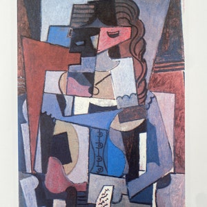 Pablo Picasso "Mulher com uma carta" Litografia, Certificado, Assinado, Topo! Arte de parede, arte pop depois