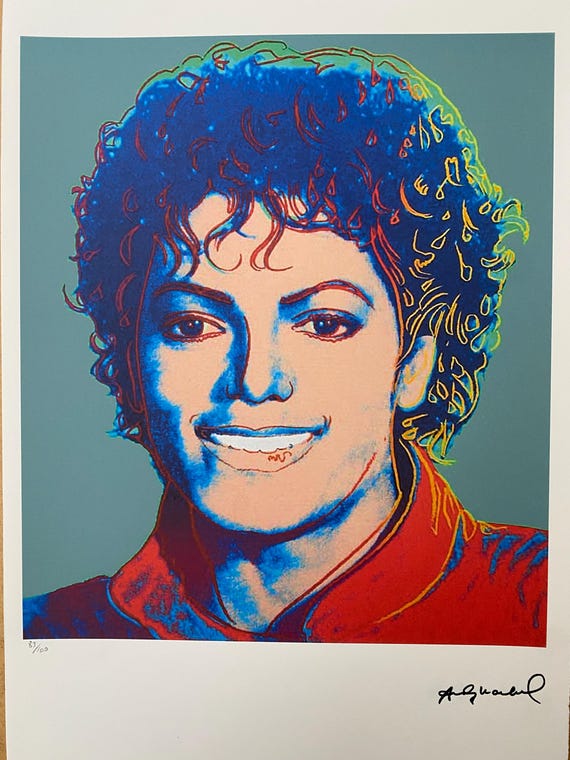 マイケル・ジャクソン(MJ)のサイン入りイラスト・Andy Warhol 作 マイケル・ジャクソン(MJ)のサイン入りイラスト・Andy Warhol 作