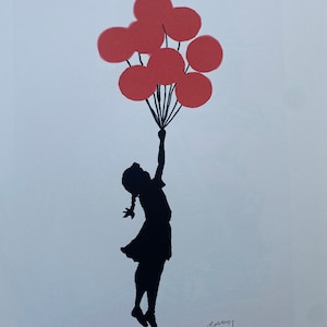 Litografía de Banksy &quot;Globo Girl&quot;, certificado, firmada, ¡la mejor! Arte mural, arte pop.