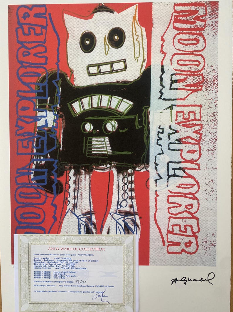 Andy Warhol 'moon Explorer Robot' Lithograph: Signed Pop Art Print - Etsy