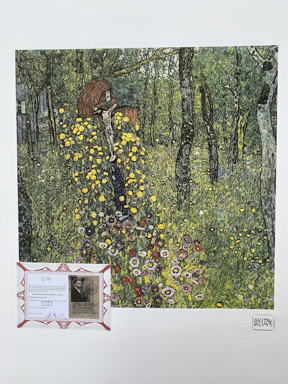 Gustav Klimt 'farm Garden' Lithograph: Signed Art Print With