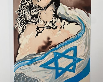 Salvador Dalí &quot;Aliya,1968 The Rebirth of Israel&quot; lithografie, gesigneerd, top! Muurkunst, popart
