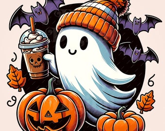 Cute ghost png, Halloween png, coffee png, bougie png, bougie ghost, here for the boos, sticker png, mug png, Trending png, pod, dtf, png