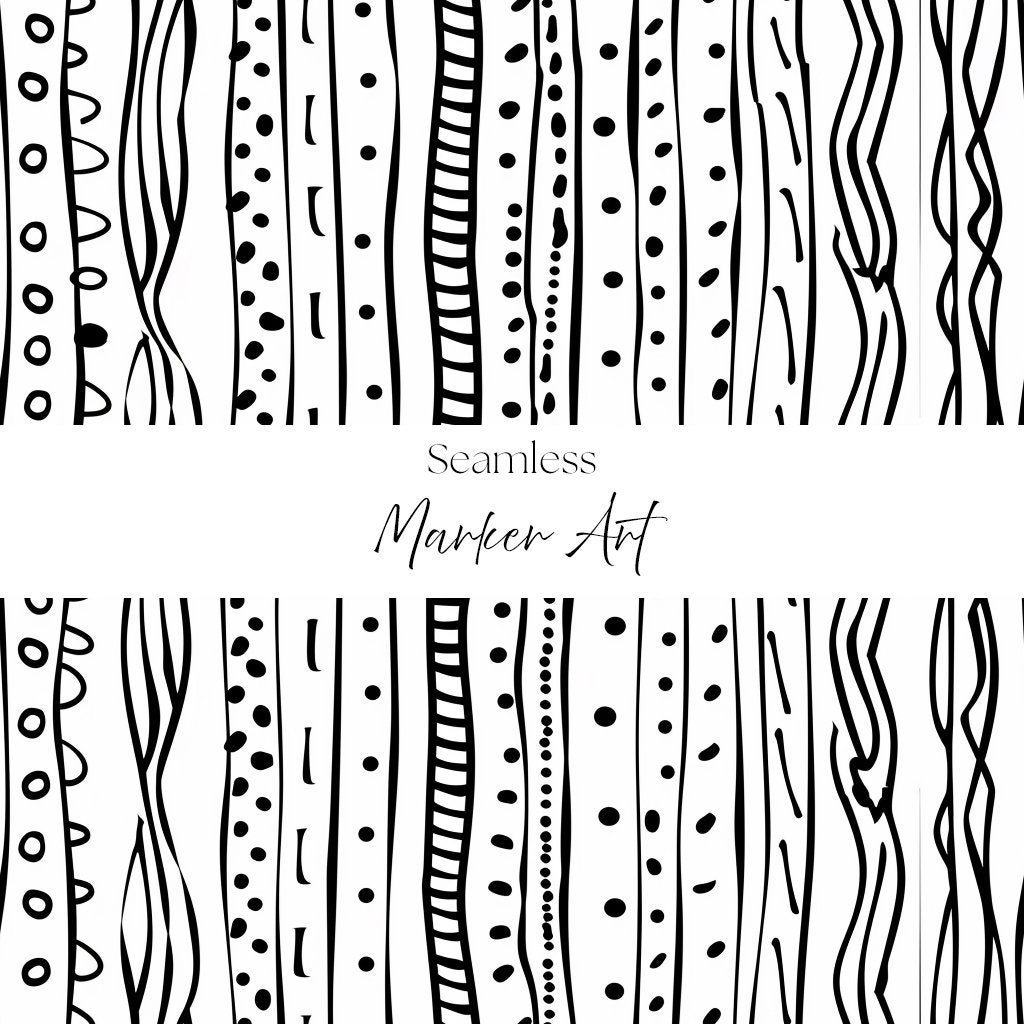Marker Art, Seamless, Drawing, Broad Strokes, Hand-drawn, Abstract ...