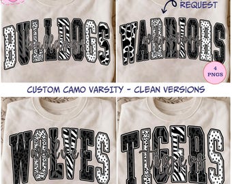 CUSTOM CAMO VARSITY Png, Gameday, Foootball Retro School Custom Mascot Png, Football Custom Your Team, Touchdown Season Png, Football Mama