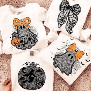 Coquette Lace Halloween PNG Bundle, Coquette Ghost, Pumpkin, Lace, Spooky Halloween, Preppy Halloween Png, Glitter Halloween, Spooky Season