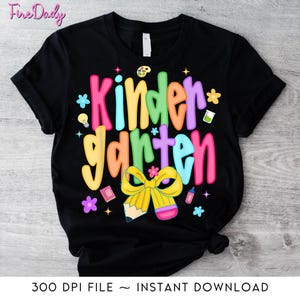Preppy Back To School Kindergarten Grade Digital Png, Coquette Bow Girls Kids Png, Girly Colorful Back To School, Happy First Day Of School