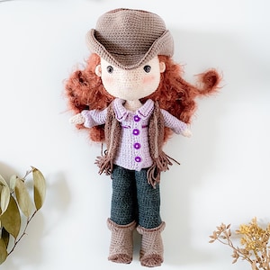 Amigurumi pattern, crochet doll for Cowgirl Jenna doll, PDF doll pattern
