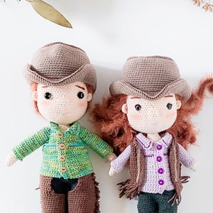 Bundle of western dolls, amigurumi pattern, crochet doll, PDF pattern