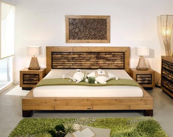 Struttura letto in bambù 180 x 200 cm Limao letto in bambù mobili per camera da letto mobili in bambù letto per ospiti letto naturale letto balinese letto in legno letto in rattan matrimoniale