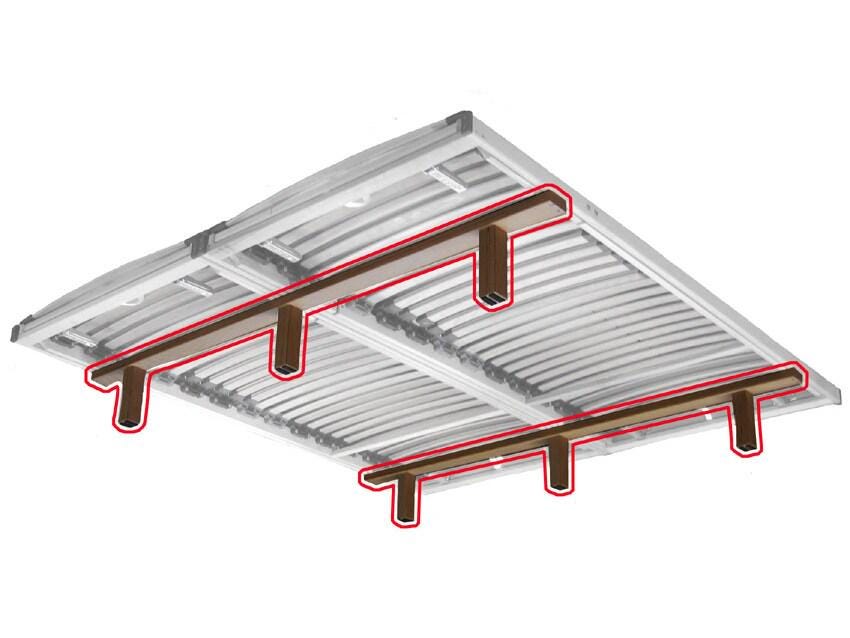 Sous-structure pour sommier à lattes 200x200-220 Barres transversales avec pieds pour sommiers à lattes autoportants sans sommier à lattes adapté au l