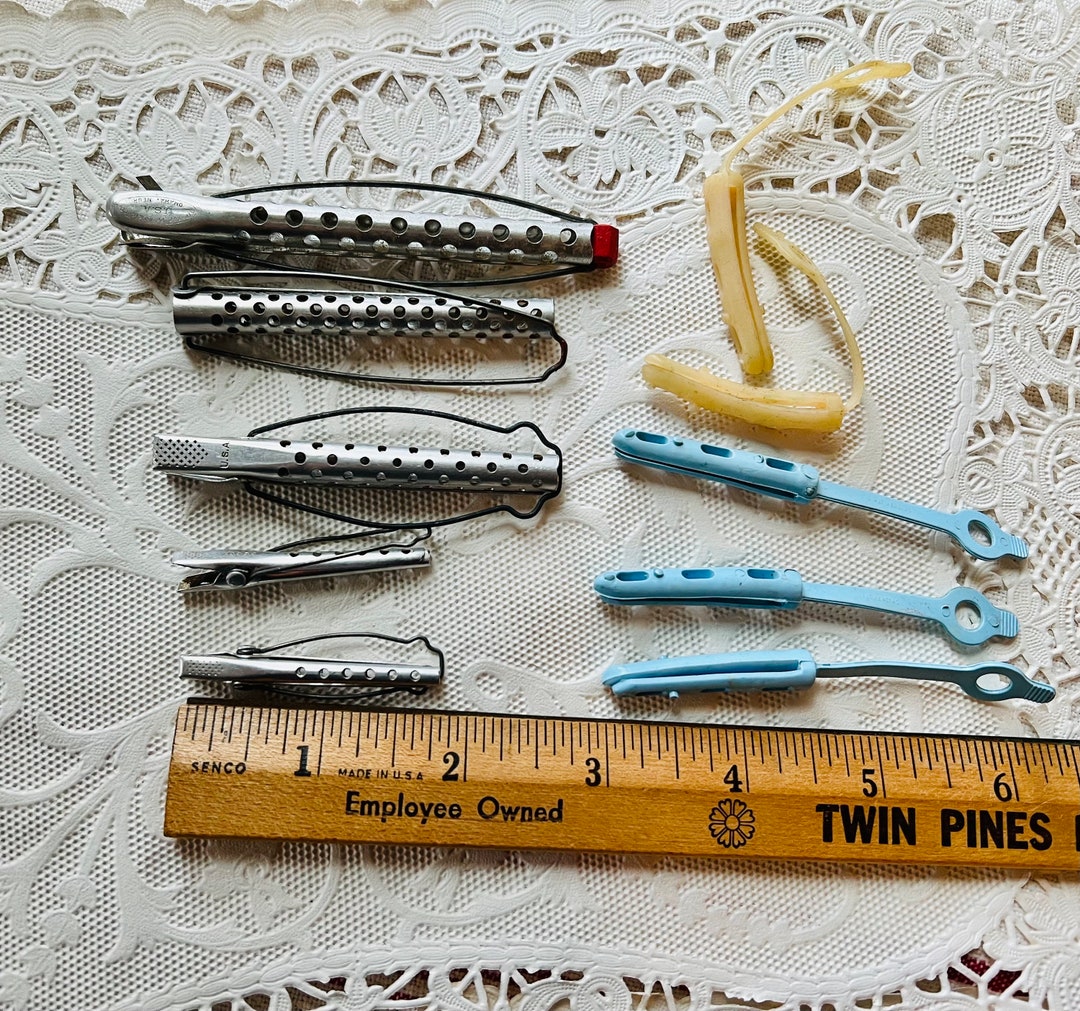 Vintage Curlers, Rubber and Metal, Lot of 10 Pieces Tiny and Large Etsy