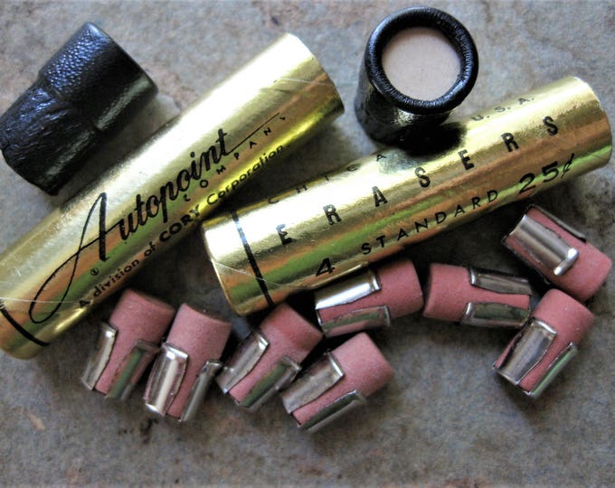 Vintage Autopoint Pencil Erasers, Two Tubes, Complete 8 Erasers, 40E Etsy