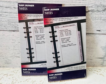 Two NOS Day Runner Notes, 30 Pages Each, Fits 6-Ring Organizers, Pale Green Lined