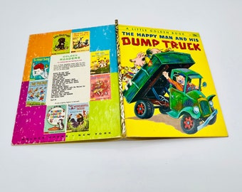 Vintage The Happy Man and His Dump Truck 1950, A Little Golden Book