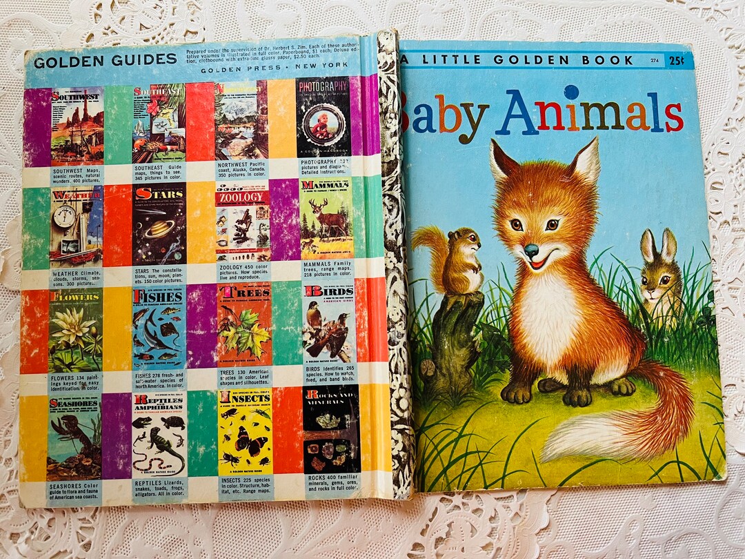 Vintage Baby Animals Little Golden Book 1956 Etsy