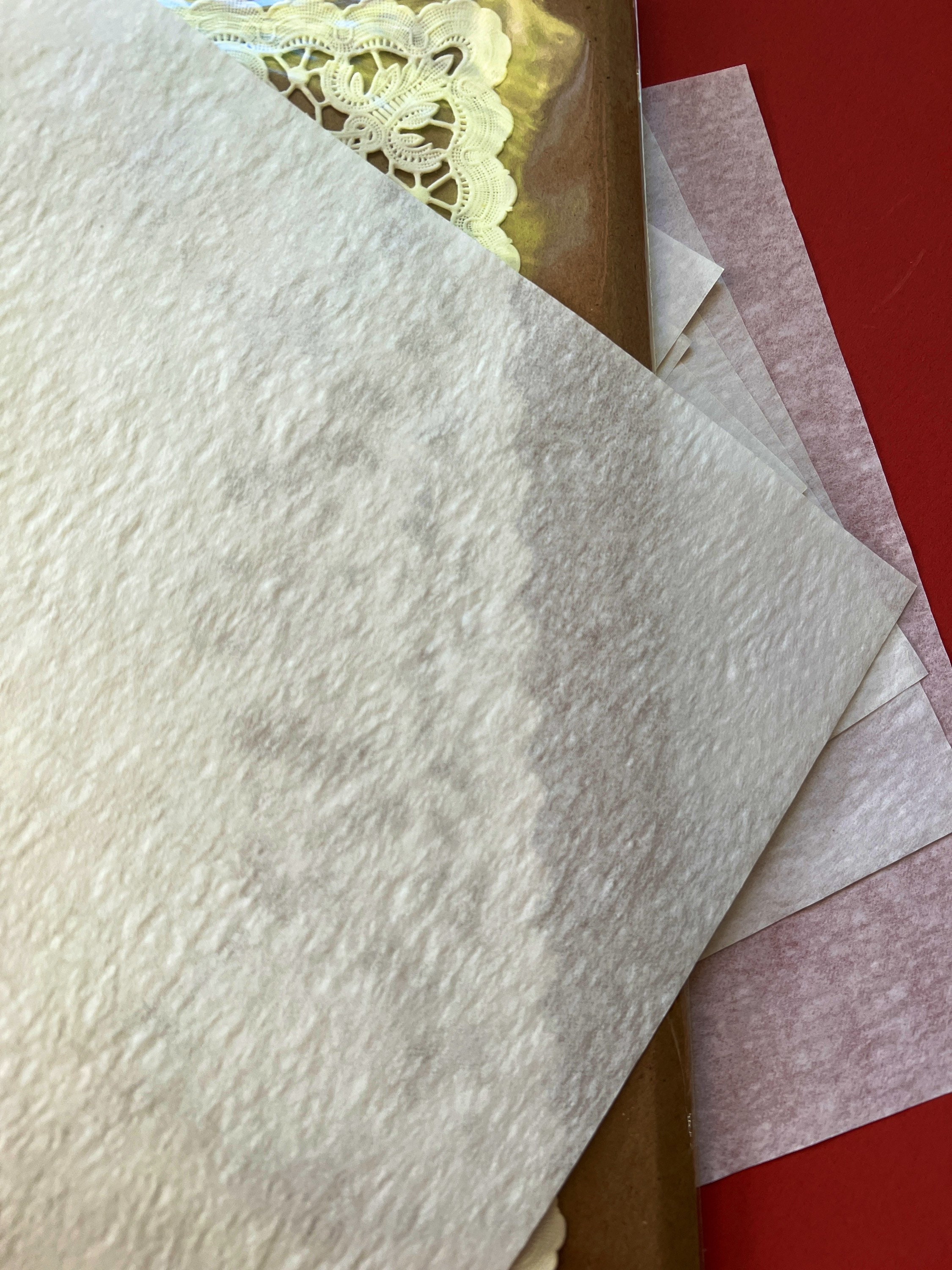 Onion Skin Paper, Cockle Finish, 25% Cotton Fiber, Lightweight, 12