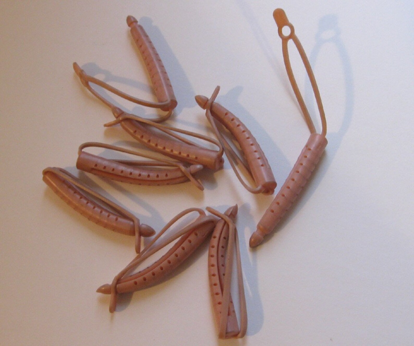 Vintage Pink Rubber Hair Curlers add to Collection or for Etsy