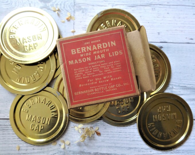 Vintage Bernardin Mason Jar Lids, Complete, Very Old Store Stock